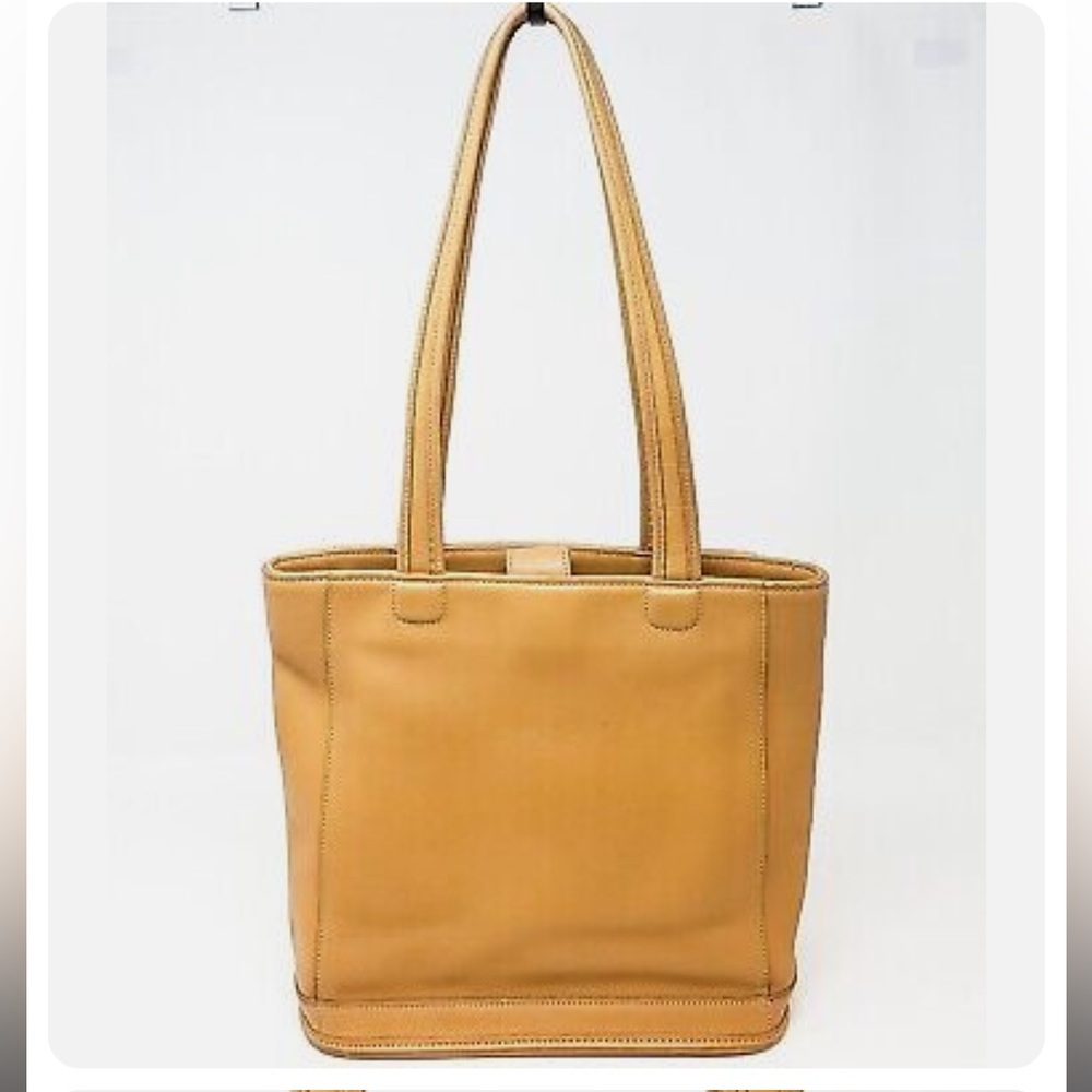 COACH Vintage British tan Leather Bleeker Tote Bag 9305